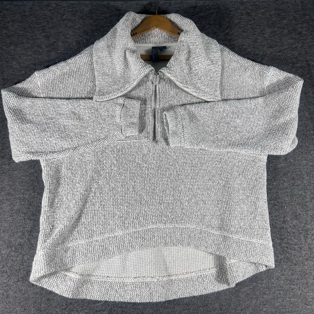 Sweaty Betty Restful Boucle Half Zip Sweatshirt Sweater Gray Size 10 Cropped